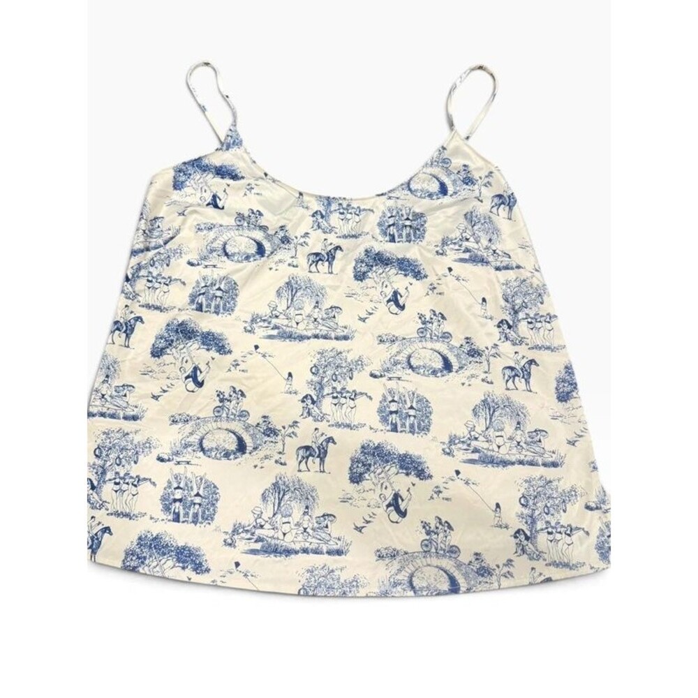 Parade White & Blue People Printed Camisole Size Small
